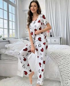 Cute Heart Print Pajama Set