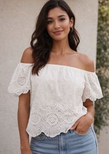Chic Off-Shoulder Embroidered Top