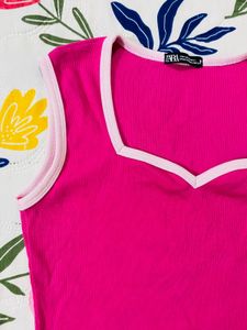 Hot Pink Cropped Tank Top