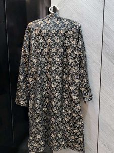 Men's Black Brocade Kurta