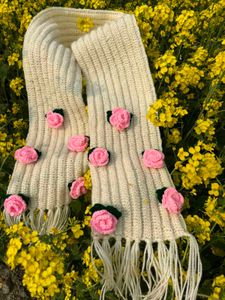 Crochet Floral Scarf