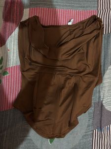 Stylish Brown One-Shoulder Top