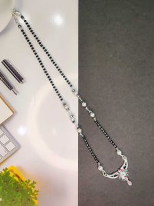Elegant Silver Mangalsutra with CZ Stones