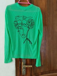 Green Button-Down Cardigan