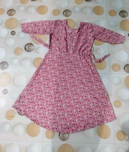 pink Floral Kurta Set