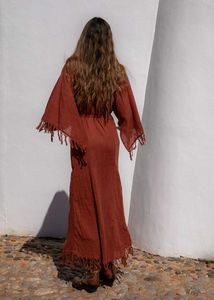 Bohemian Maxi Dress with Fringe