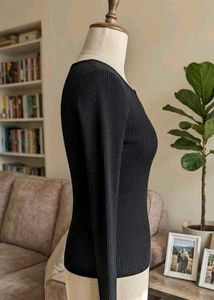 stylish latest regular solid black top