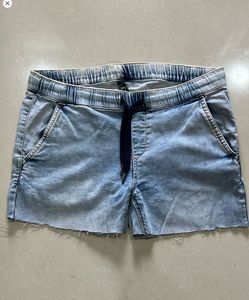 Light Wash Denim Jogger Shorts