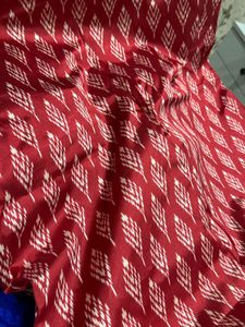 Elegant Red Printed Saree
