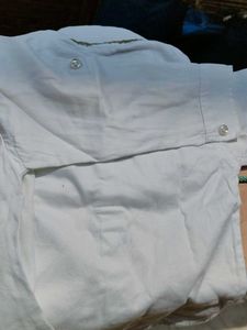 White Embellished Collared Shirt