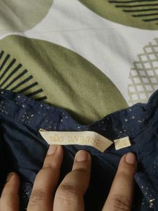 Chic Navy Blue Kurta with Star Print
