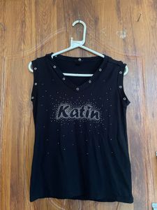Sparkly Katin Black Sleeveless Top