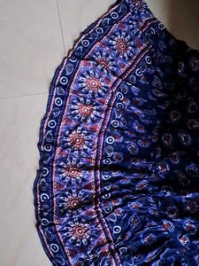 Bohemian Blue Print Midi Skirt