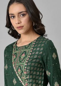 Elegant Green Printed Kurta Set