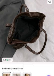 Stylish Brown Faux Leather Shoulder Bag