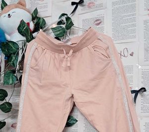 Comfortable Pink Joggers with Sparkle Side Stripe