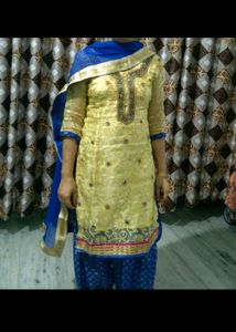 Partywear salwar Suit With Original Mirror Work