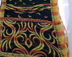 Elegant Black Saree with Golden Border