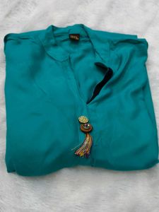 Teal Kurta with Navy Blue Pants