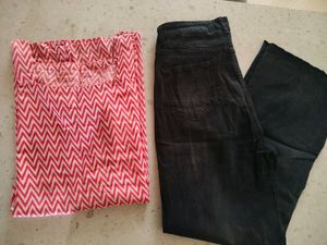 Short Kurti and Jeans combo