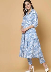Beautiful Blue Floral Kurta Set