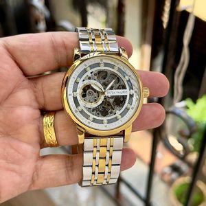 Patek Philippe Two-Tone Skeleton Watch FOR MENS
