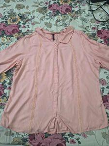 Light Pink Button-Up Tunic Top