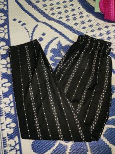 Black Cotton Pant For Women
