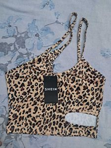 Leopard Print Crop Top - Shein