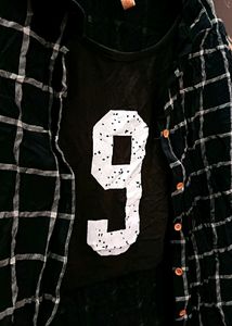 Beautiful Top Attach Check Shirt Combo B&amp;W