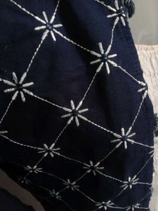 Blue Shrug With White Top