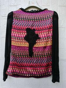 New with tag Korean Art Satin Clain Top