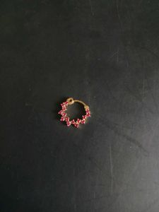 Beautiful Hoop Nosepin with Pink Stones