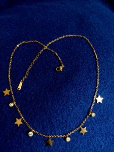 Anti Turnished golden Bracelet and charm necklace