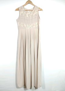 Beige Sleeveless Western Dress (Women's)
