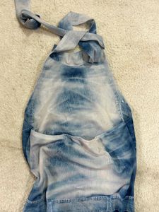 Denim Print Halter Mini Dress