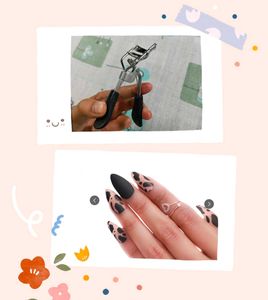 Press-On Nails Set with eyes curler