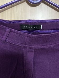 Purple Mid-Rise Jegging Pants