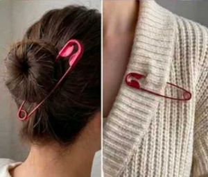 Red Safety Pin Hair Clip