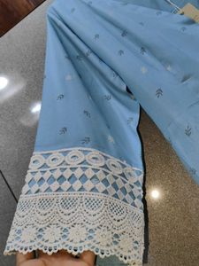 Blue Wrap Codset with Lace Detailings