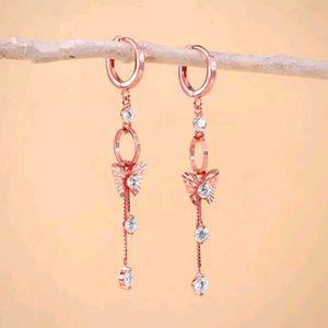 real silver Butterfly Earrings