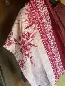 Maroon cotton 3 pc suit