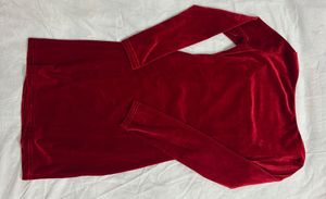 Red chic velvet bodycon dress