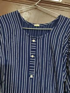 Striped Navy Blue Kurta