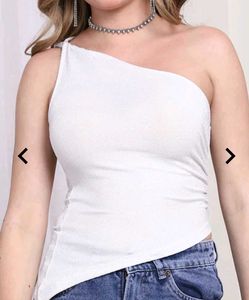Chic One-Shoulder White Top
