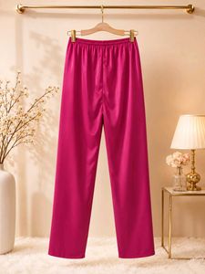 Satin Lace Trim Pajama Set