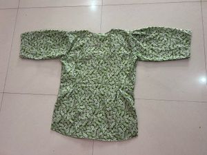 Green Leaf Print Kurta Top