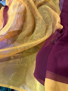 Elegant Maroon &amp; Gold Border Saree