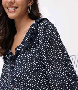Polka Dot Ruffle Blouse