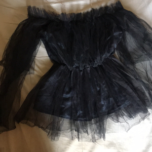 Beautiful black Net Top, Size M-L, Bust up to 36in